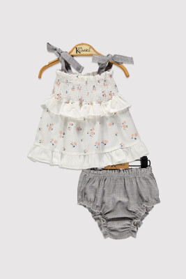 Kız Çocuk Baskılı Takım 6-18M Kumru Bebe 1075-4257 Ekru
