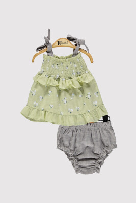 Kız Çocuk Baskılı Takım 6-18M Kumru Bebe 1075-4257 Mint yeşili