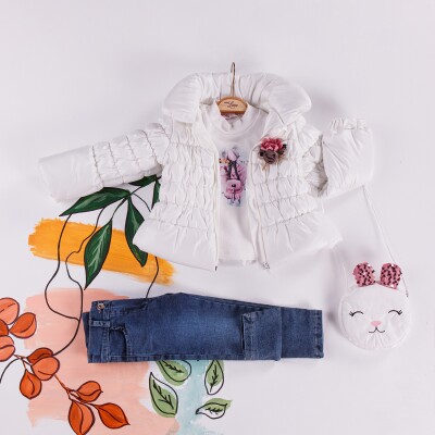 Mikro Mont Badi Pantolon Çantalı Takım Miss Lore 1055-5401 Ekru
