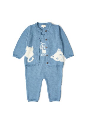 Organic Cotton Cat Outfit & Set Uludağ Triko 1061-21030 İndigo