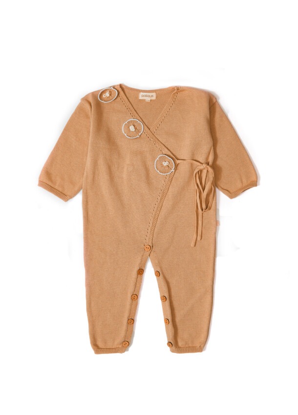 Organic Cotton Floral Romper for Baby Girl Uludağ Triko 1061-21022 - 1