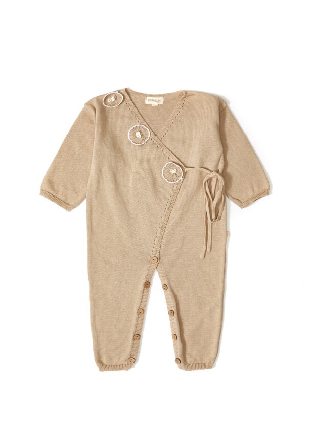 Organic Cotton Floral Romper for Baby Girl Uludağ Triko 1061-21022 - 2