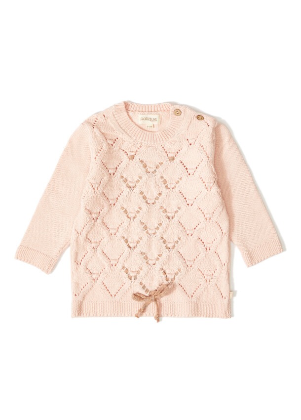 Organic Cotton Knitwear Sweater for Baby Girl Uludağ Triko 1061-21058-1 - 1