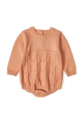 Organic Cotton Long Sleeve Salopet Rompers for Baby Girl Uludağ Triko 1061-21027 - Uludağ Triko