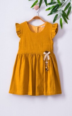 Sırt Dekolteli Keten Elbise Büşra Bebe 1016-221048 - Büşra Bebe (1)