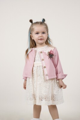 Toptan Bebek 2'li Elbise ve Ceket Takım 9-24M Miss Lore 1055-5527 - Miss Lore