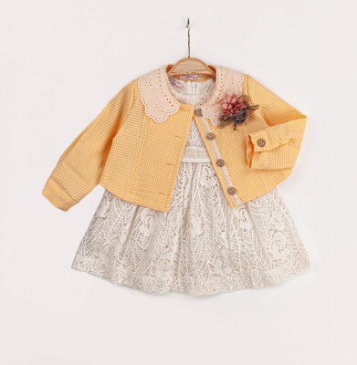 Toptan Bebek 2'li Elbise ve Ceket Takım 9-24M Miss Lore 1055-5527 - Miss Lore (1)