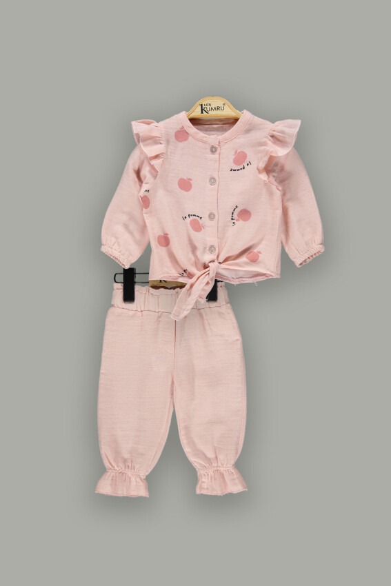 Toptan Bebek 2'li Gömlek ve Pantolon Takım 6-18M Kumru Bebe 1075-3865 - 3