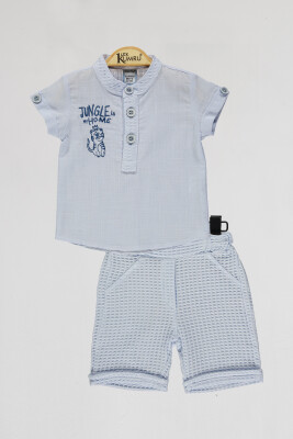 Toptan Bebek 2'li Gömlek ve Şort Takım 6-18M Kumru Bebe 1075-4066 - Kumru Bebe