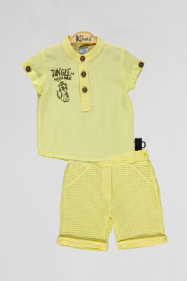 Toptan Bebek 2'li Gömlek ve Şort Takım 6-18M Kumru Bebe 1075-4066 - Kumru Bebe (1)