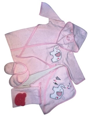 Toptan Bebek 5-li Bornoz Set 6-24M Babydo 1047-BD 1284 - Babydo