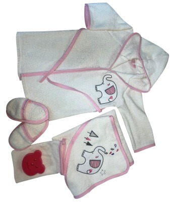Toptan Bebek 5-li Bornoz Set 6-24M Babydo 1047-BD 1284 - Babydo (1)
