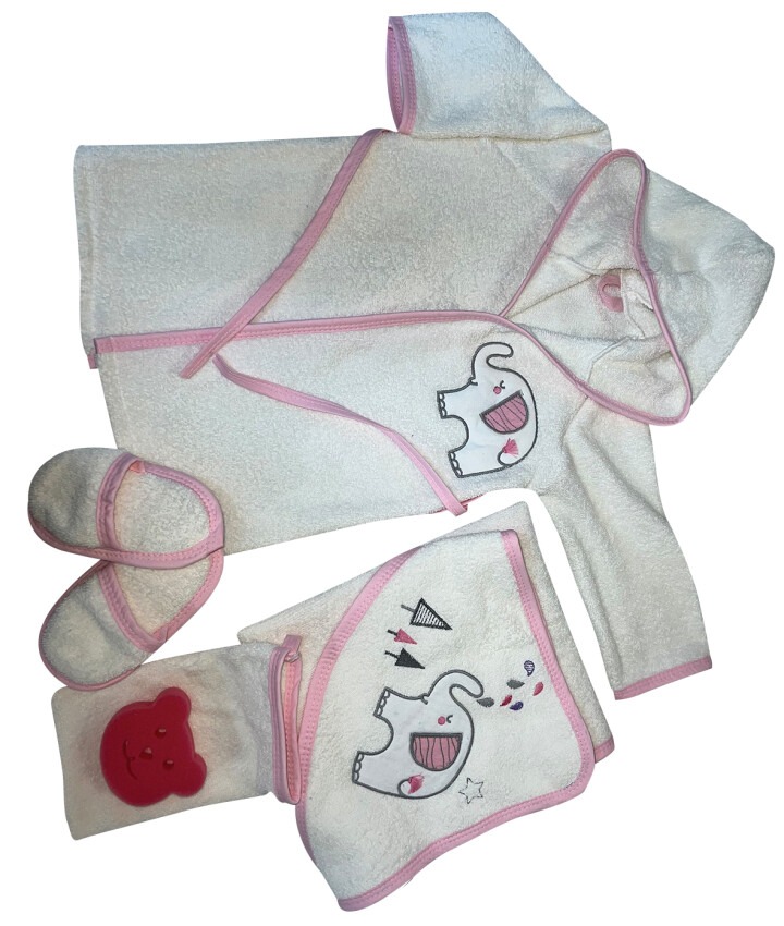 Toptan Bebek 5-li Bornoz Set 6-24M Babydo 1047-BD 1284 - 2