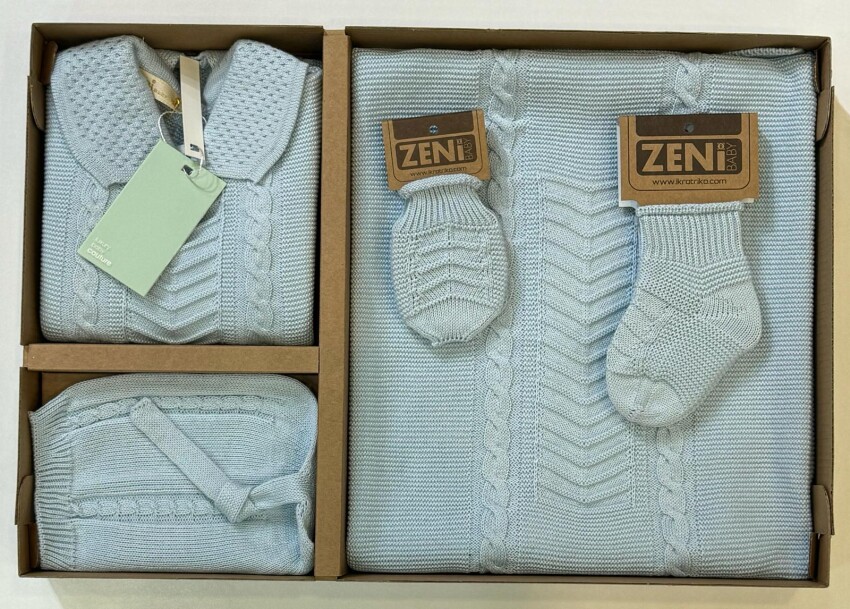 Toptan Bebek 5'li Yenidoğan Takımı 0-12M Zeni 2049-3025 - 5
