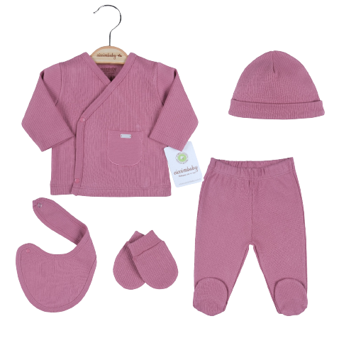 Toptan Bebek 5'li Zıbın Takım 0-3M Ciccimbaby 1043-4777 - 5