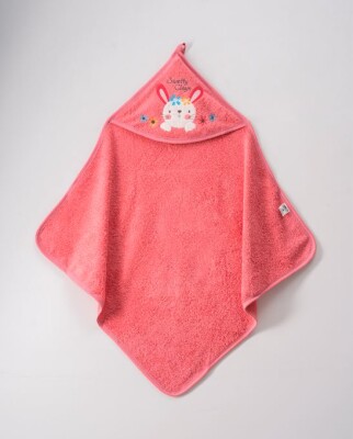 Toptan Bebek Banyo Havlusu 75x80 Ramel Kids 1072-340 Nar Çiçeği