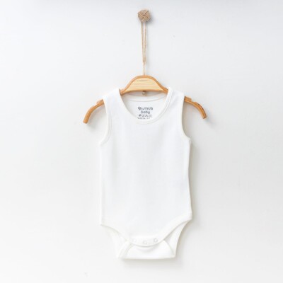 Toptan Bebek Body 0-18M Gümüş Baby 2043-0051 Ekru