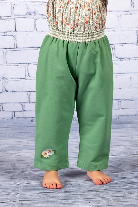 Toptan Bebek Çiçek Baskı Detaylı Eşofman Altı 6-24M Zeyland 1070-231M2ANZ06 - 1