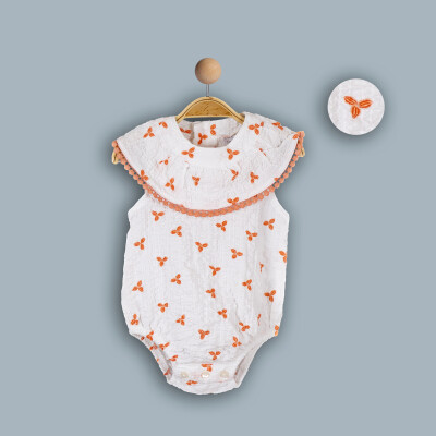 Toptan Bebek Çiçek Desenli Tulum 6-24M Timo 1018-TK4DÜ042243301 Orange