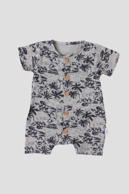 Toptan Bebek Palmiye Desenli Müslin Tulum 3-12M Kidexs 1026-60134 - Kidexs (1)