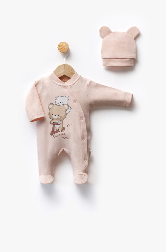 Toptan Bebek Şapkalı 0-6M Tulum Flexi Baby 2063-252323 - 3