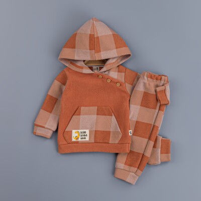 Toptan Erkek Bebek 2'li Eşofman Takım 6-24M BabyZ 1097-4750 Kiremit