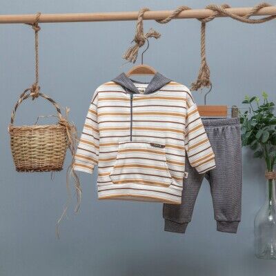 Toptan Erkek Bebek 2'li Eşofman Takımı 6-24M BabyZ 1097-4670 - BabyZ
