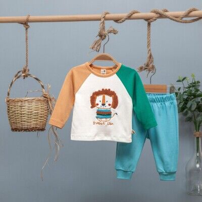 Toptan Erkek Bebek 2'li Takım 6-24M BabyZ 1097-4744 Turuncu
