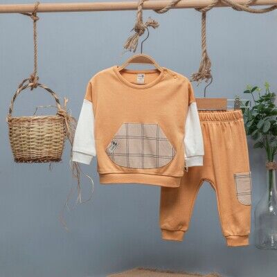 Toptan Erkek Bebek 2'li Takım 6-24M BabyZ 1097-4748 Turuncu