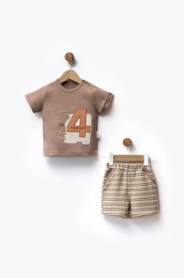 Toptan Erkek Bebek 2'li Takımı 6-36M Flexi Baby 2063-217632 Kahve