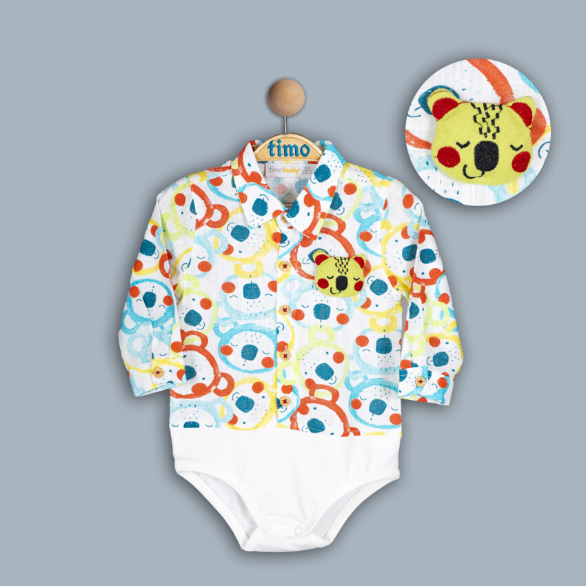 Toptan Erkek Bebek Gömlek 6-24M Timo 1018-TE4DÜ042243451 - 1