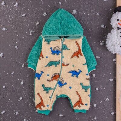 Toptan Erkek Bebek Kapşonlu Tulum 3-12M BabyZ 1097-4353 - BabyZ