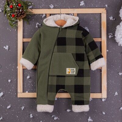 Toptan Erkek Bebek Kapşonlu Tulum 3-12M BabyZ 1097-4365 - BabyZ (1)
