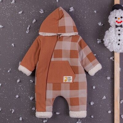 Toptan Erkek Bebek Kapşonlu Tulum 3-12M BabyZ 1097-4365 Kiremit