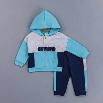 Toptan Erkek Bebek Kapüşonlu Eşofman Takımı 6-24M BabyZ 1097-4741 - BabyZ (1)