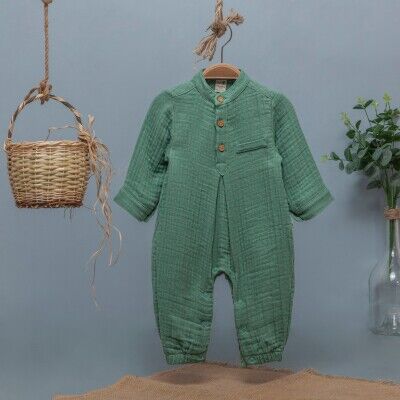Toptan Erkek Bebek Müslin Tulum 3-12M BabyZ 1097-4362 - BabyZ