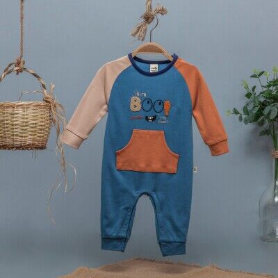 Toptan Erkek Bebek Tulum 3-12M BabyZ 1097-4345 İndigo