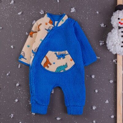Toptan Erkek Bebek Tulum 3-12M BabyZ 1097-4360 Sax Mavisi