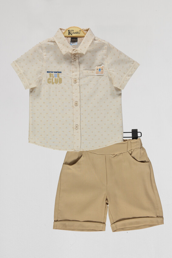 Toptan Erkek Çocuk 2'li Gömlek ve Şort Takım 2-5Y Kumru Bebe 1075-4086 - 1