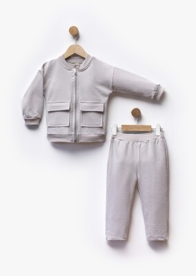 Toptan Erkek Çocuk Hırka ve Pantolon Takım 1-5Y Flexi Baby 2063-217533 Gri