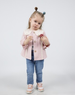 Toptan Kız Bebek 3'lü Ceket Badi Kot Pantolonlu Takım 9-24M Miss Lore 1055-5525 - Miss Lore
