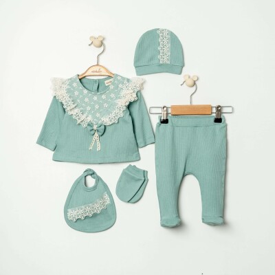 Toptan Kız Bebek 5li Yenidoğan Set 0-6M Miniborn 2019-5202 - Miniborn