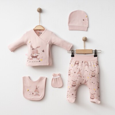 Toptan Kız Bebek 5'li Yenidoğan Takım 0-3M Vina baby 2042-003010-1 Vina baby 2042-003010-1 Pudra