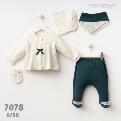 Toptan Kız Bebek 5'li Yenidoğan Takımı 0-3M Minizeyn 2014-7078 - Minizeyn