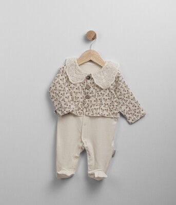 Toptan Kız Bebek Çiçek Desenli Tulum 0-6M Bebbemini 2065-BM-2310 - Bebbemini (1)