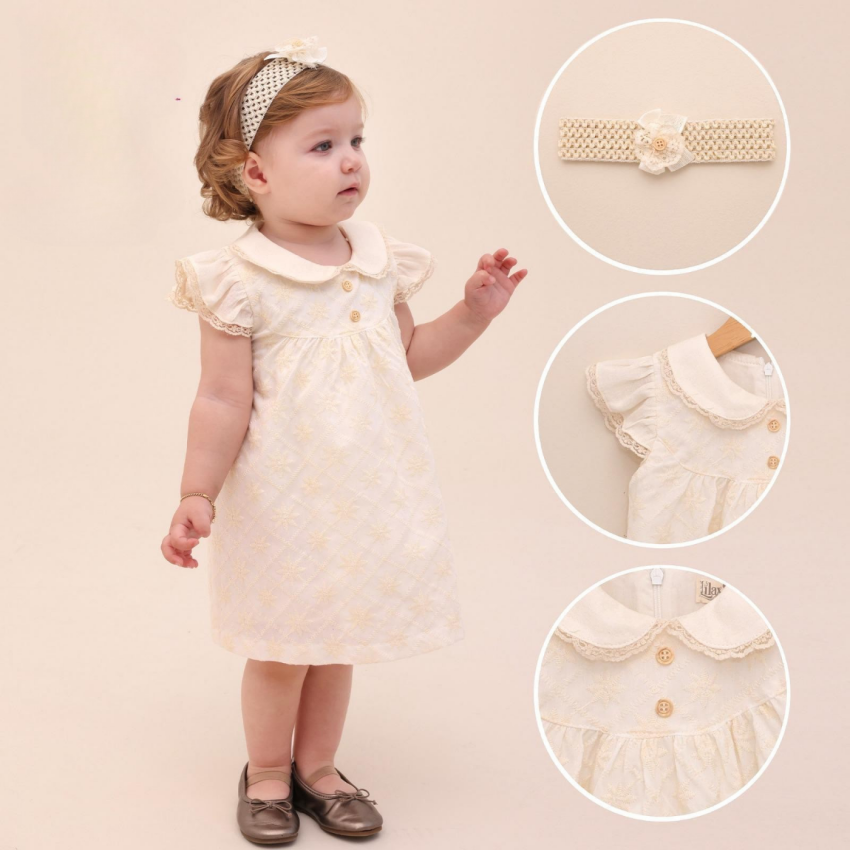 Toptan Kız Bebek Elbise 9-24M Lilax 1049-6740 - 1