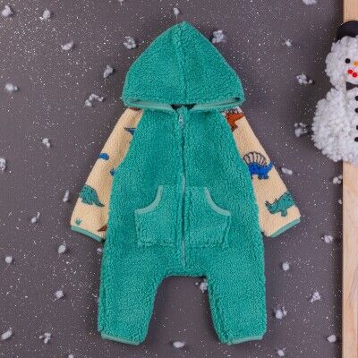 Toptan Kız Bebek Kapşonlu Tulum 3-12M BabyZ 1097-4359 - BabyZ