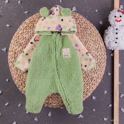Toptan Kız Bebek Kapşonlu Tulum 3-12M BabyZ 1097-5418 - BabyZ
