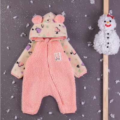 Toptan Kız Bebek Kapşonlu Tulum 3-12M BabyZ 1097-5418 - BabyZ (1)