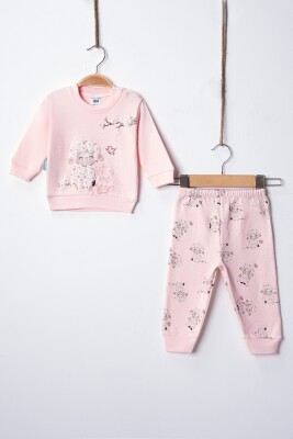Toptan Kız Bebek Kuzu Baskılı Pijama Takımı 3-9M Hoppidik 2017-2392 - Hoppidik (1)